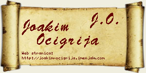 Joakim Očigrija vizit kartica